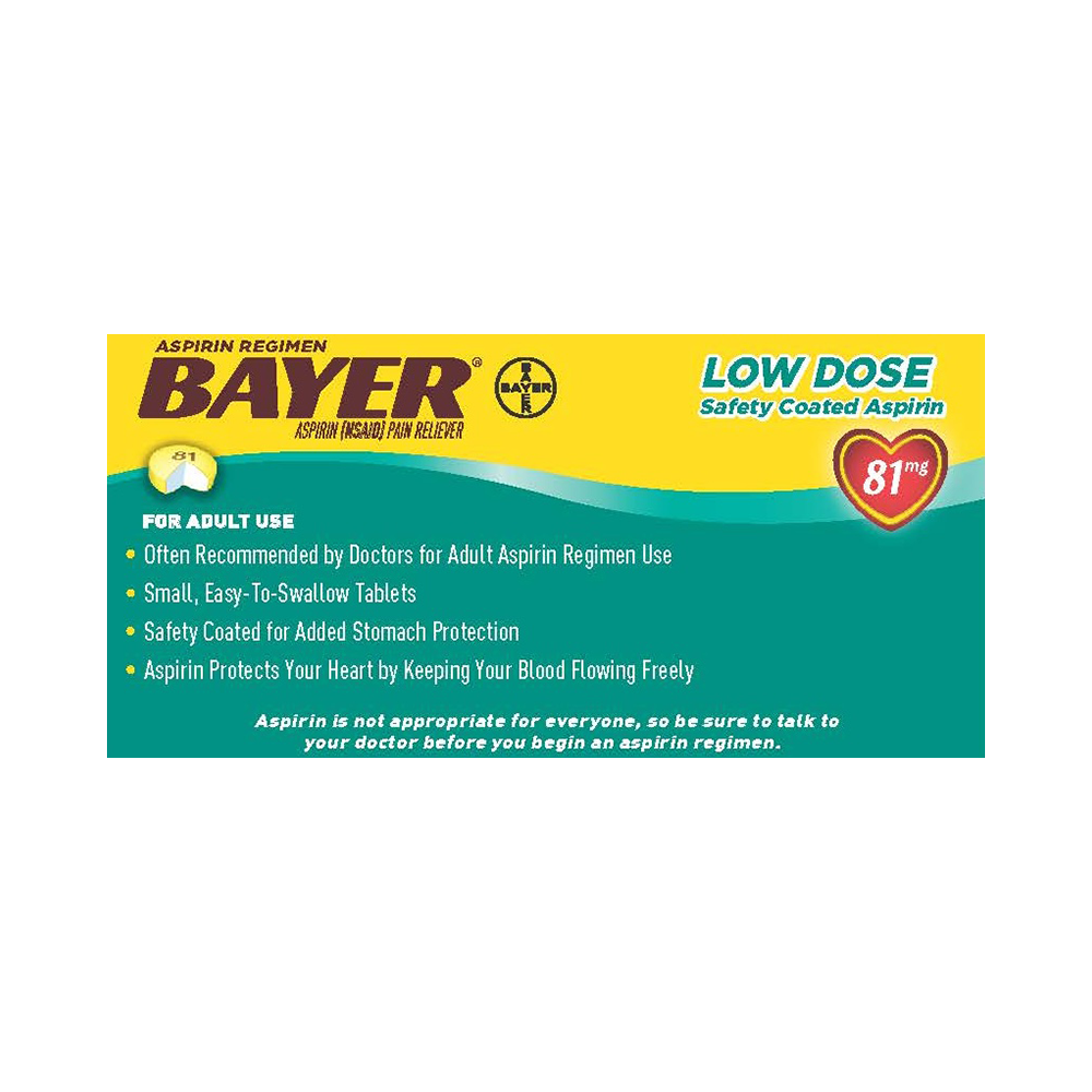Bayer Aspirin Regimen Low Dose 81 mg, Enteric Coated Tablets,