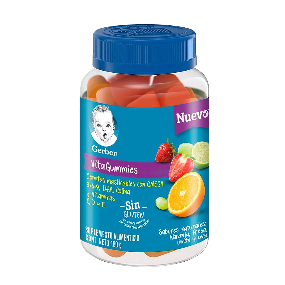 VitaGummies Gomitas Masticables con Omega 3-6-9, DHA, Colina y Vitaminas C, D y E, 180 g